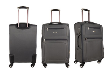 Gray suitcase isolated