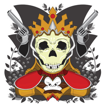 vector illustration skull king of monkey for tshirt design, social club, tatto, design art background, sticker, printing art, band logo, logo community