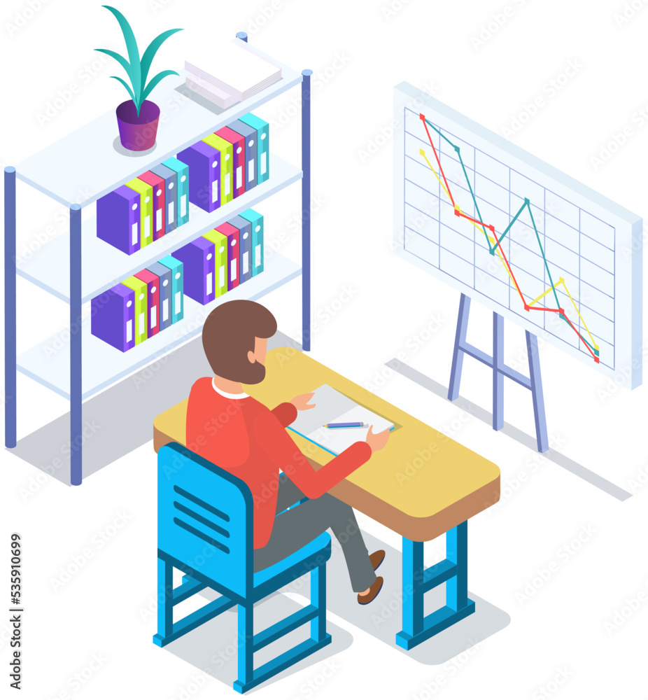 Poster infographic chart vector template. annual statistics curve graph design. market data diagrams. graph