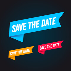 Modern Bookmark Set With Text Save the Date