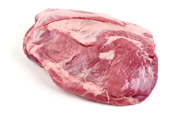 Raw ham part, pork gammon cuts, isolated on white background.