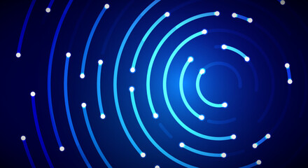 Dark Blue Futuristic Connection Background