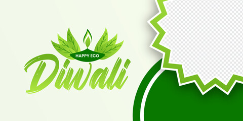Happy Eco Diwali banner template