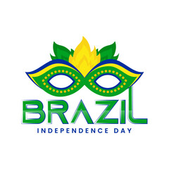 Brazilian carnival mask with feathers independence day vector design