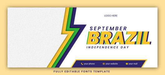 Brazil independence day 7th September Modern banner editable template