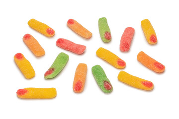 Jelly candys isolated on  white background.