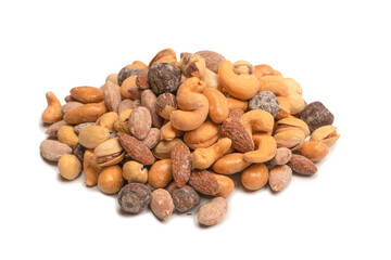  A group of almonds, pistachios, walnuts, macadamia, cashews.