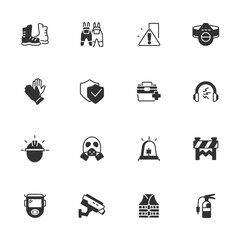 work safety icons set . work safety pack symbol vector elements for infographic web