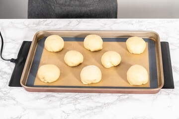 Baking brioche buns