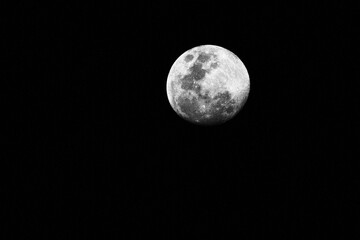 full moon over black