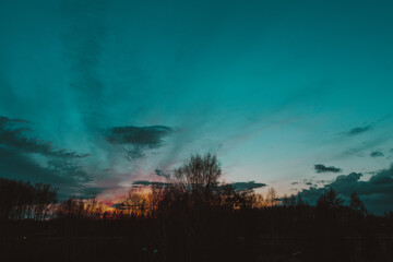 sunset over the city