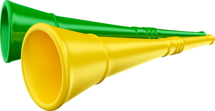 Vuvuzela Trumpet Illustration in 3d render realistic