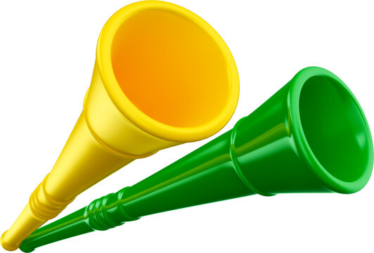 Vuvuzela Trumpet Illustration in 3d render realistic