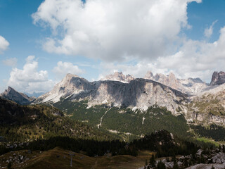 Amazing panoramic view of the Dolomites at Cinque Torri 5 Italy