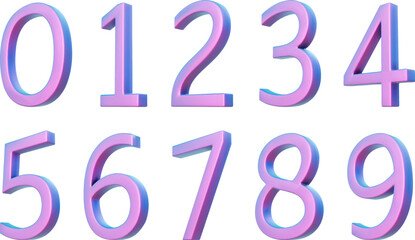 3d neon isometric pink numbers. Futuristic neon count down illustration, digital design for web e-commerce sales promotion, abstract symbol typography. Vector isolated on white background