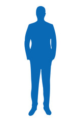 elegant businessman standing silhouette