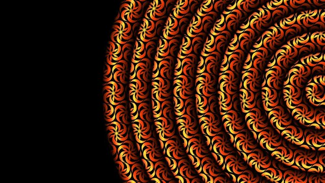 Beautiful circular circle colour golden gold gradient art pattern of indonesian traditional batik dayak ornament for commercial  ads