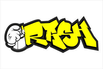 a unique vector lettering graffiti design by myself. with bright colors