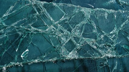 cracked and fractured security glass