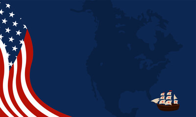 American Flag Background with copy space area. Suitable to use on Columbus day event