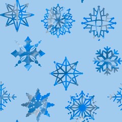 Winter seamless Noel snowflakes for wrapping paper and clothes print and kids and Christmas gifts