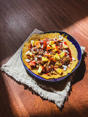 Plant-Based Breakfast Crepe with Nuts and Fruit