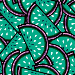 Summer fruit seamless cartoon watermelon pattern for wrapping and kids clothes print and swimsuit