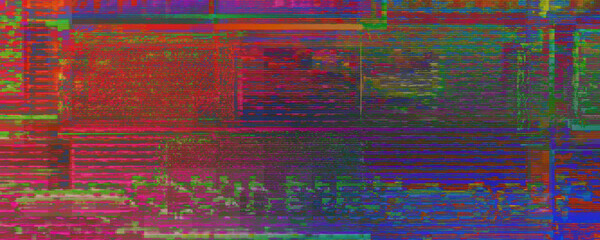 Obraz premium Abstract iridescent glitch art texture background image.