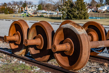 Train Wheels, New Freedom, Pennsylvania USA, New Freedom, Pennsylvania