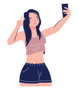 young woman take a selfie
