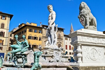 Fountain Neptune in Piazza della Signoria in Florence, Italy.