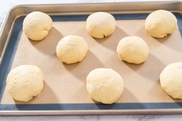 Baking brioche buns
