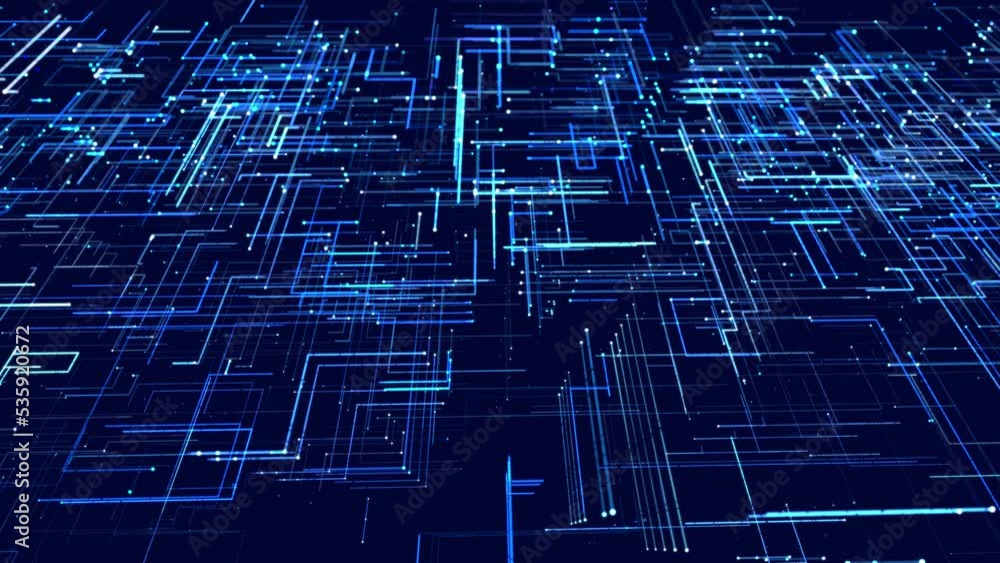 Poster lines form hologram information blocks, ai construction light grid, info concept lines and nodes. bi
