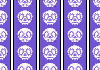 Halloween skulls seamless cartoon flower doodle pattern for wrapping paper and clothes print and kids and fabrics