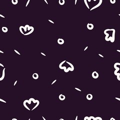 Floral pattern on a dark background with minimalist flowers