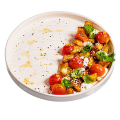 gourmet dish on the white