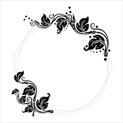 vector design background with leaf and roots pattern, black color suitable for wedding invitation design