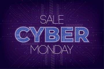 sale cyber monday lettering