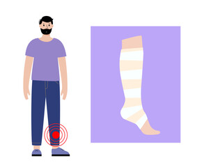 Leg bandage wrapping