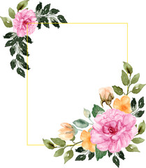 pink rose frame