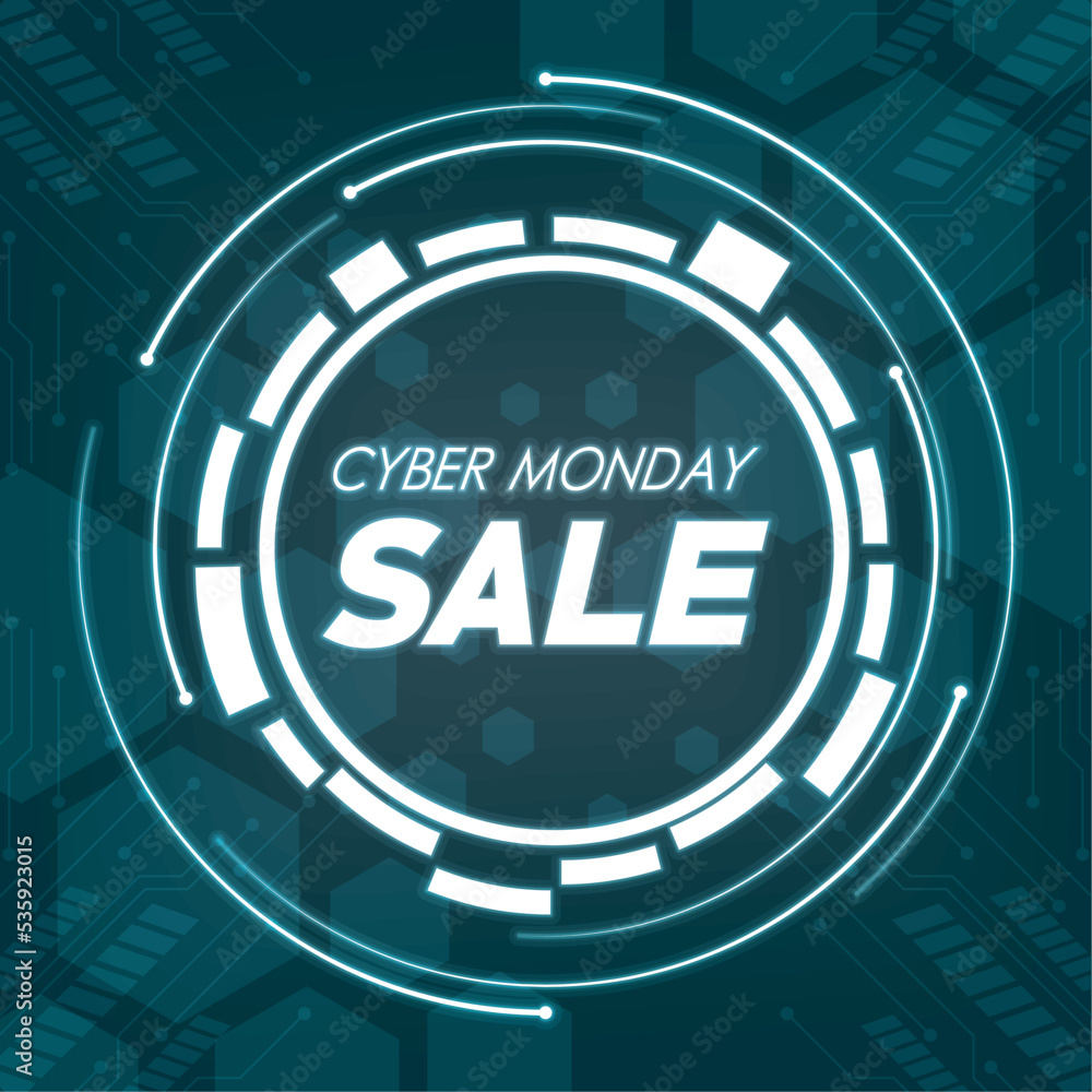 Sticker cyber monday sale green poster