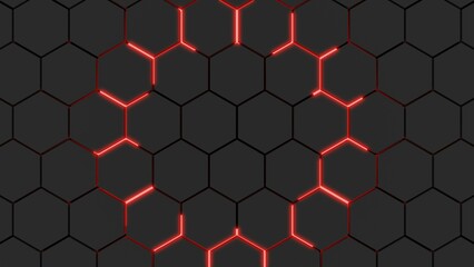 Scifi Wallpaper hex, red II