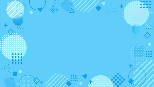 abstract frame of blue geometric pattern shapes