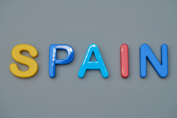 SPAINの文字とコピースペース