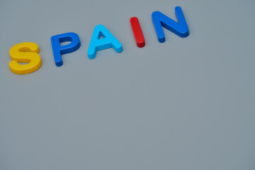 SPAINの文字とコピースペース