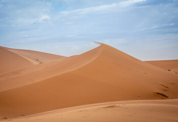 Desert landscape. Merzouga desert, the door to Sahara, in Morocco.

Desert dunes. Africa landscape background. Travels backgrounds.
