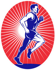 Marathon runner jogger fitness running side