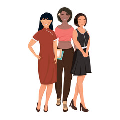 Obraz premium three girls ethnics communities