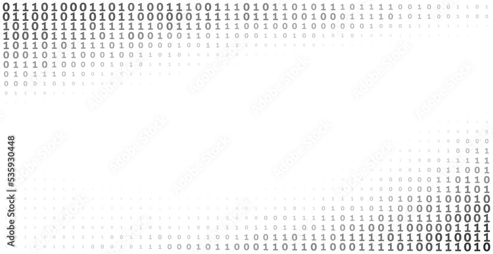 Poster Binary background with copy space. Digital pattern