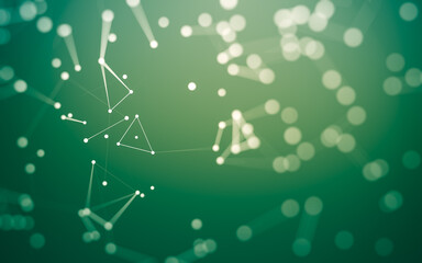 Abstract background. Molecules technology with polygonal shapes, connecting dots and lines. Connection structure. Big data visualization.